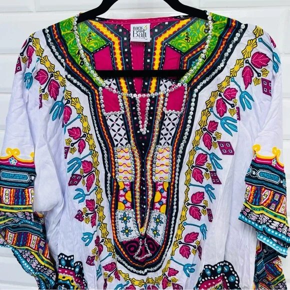 Women’s OS Back from Bali Sequined Cover Up Poncho - Picture 2 of 6